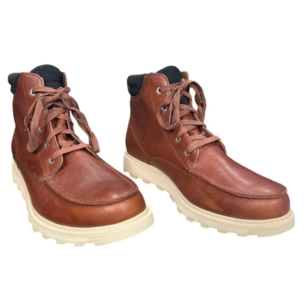 Sorel Men's Madson II Moc Toe Brown Waterproof Leather Boots Size 10.5
